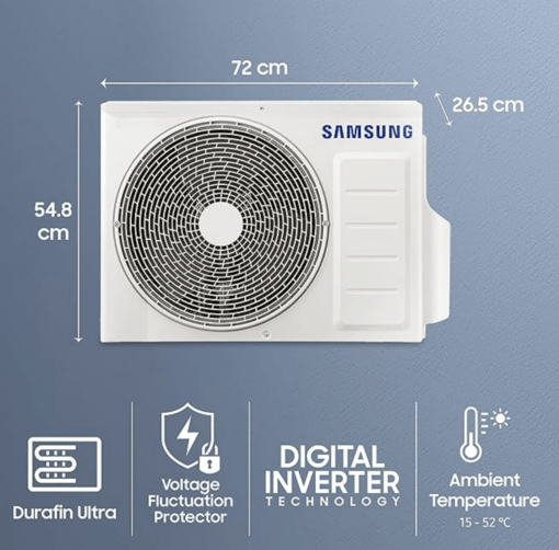 Samsung 1 Ton 5 Star Inverter Split AC (Copper, Convertible 5-in-1 Cooling Mode, Anti-bacterial Filter, 2023 Model AR12CY5ZAGD White) - Image 4